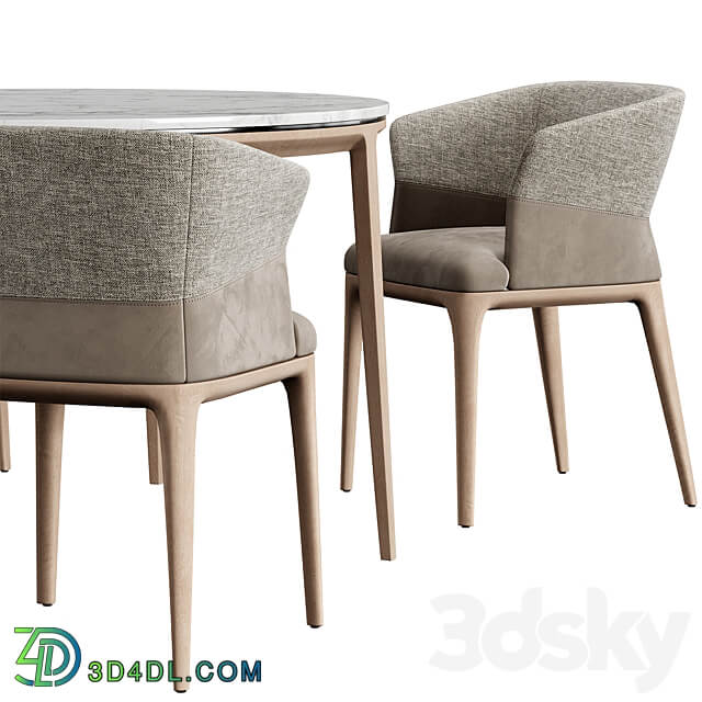 Quad Chair Dinning Set M Table Chair 3D Models