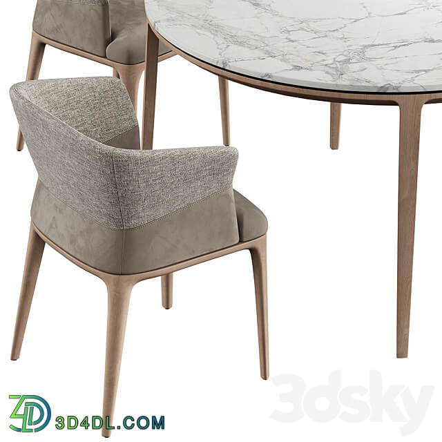 Quad Chair Dinning Set M Table Chair 3D Models