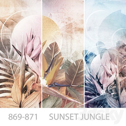 Wallpapers Sunset Jungle Designer Wallpapers Panels Photomurals Murals 3D Models 
