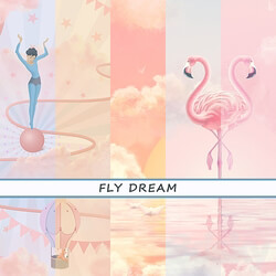 Designer wallpapers FLY DREAM pack 3 3D Models 