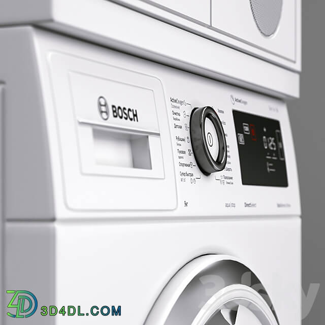 BOSCH washing machine and dryer 3D Models