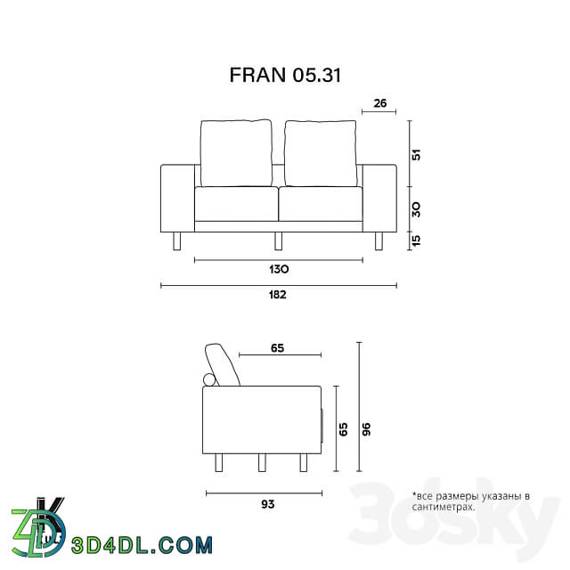 OM KULT HOME sofa FRAN 05.31 3D Models