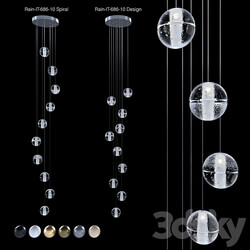 Pendant lamp Rain IT 686 10 Spiral and Rain IT 686 10 Design Pendant light 3D Models 