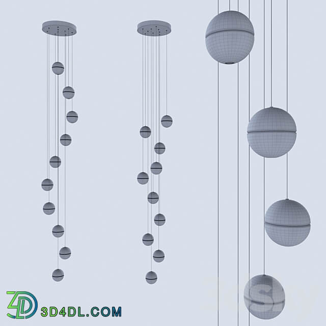 Pendant lamp Rain IT 686 10 Spiral and Rain IT 686 10 Design Pendant light 3D Models