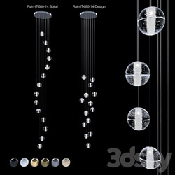 Pendant lamp Rain IT 686 14 Spiral and Rain IT 686 14 Design Pendant light 3D Models 