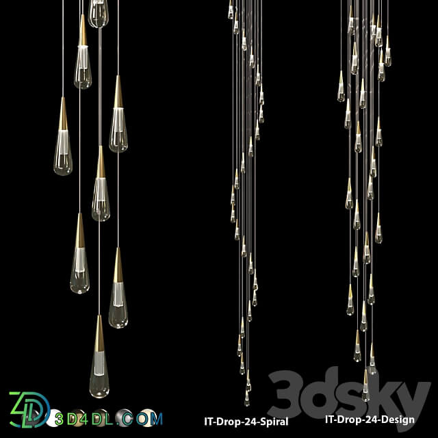 Pendant lamp IT Drop 24 Spiral IT Drop 24 Design Pendant light 3D Models