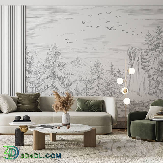 Wallpapers Charming mountains Designer wallpapers Panels Photowall paper Frescoes 3D Models