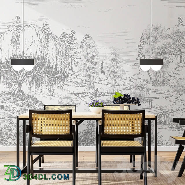 Wallpapers Morning forest Designer wallpapers Panels Photowall paper Frescoes 3D Models