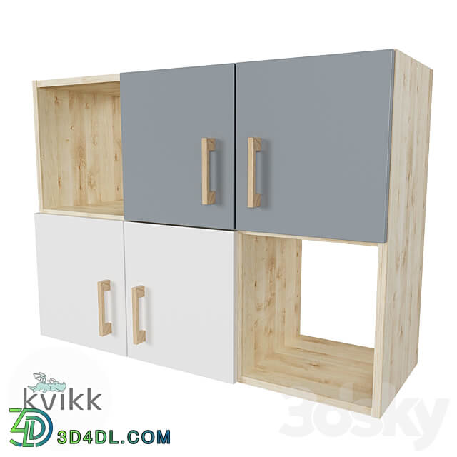 Wall cabinet for children Vila series 3D Models