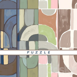 Designer wallpapers PUZZLE pack 1 3D Models 