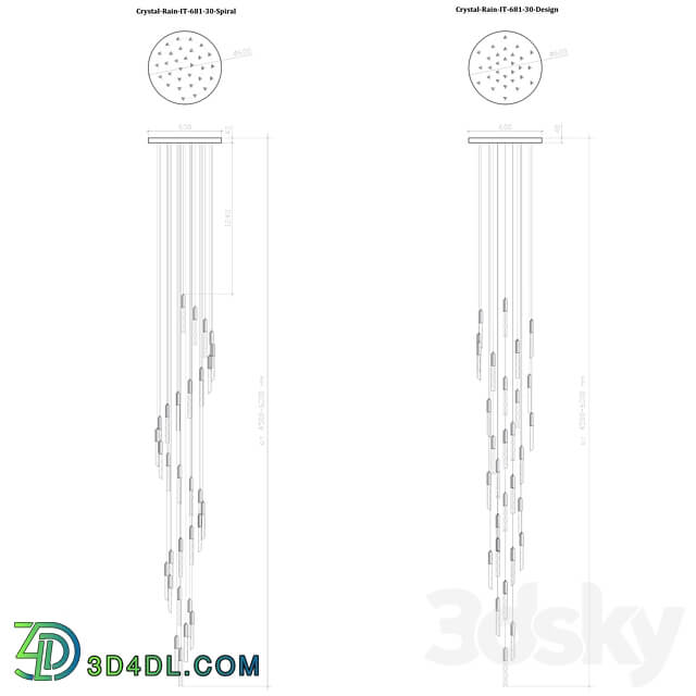 Pendant lamp Integrator IT 681 30 spiral and Integrator IT 681 30 design Pendant light 3D Models