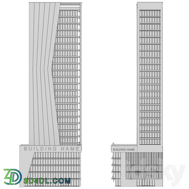High rise office building No. 2 3D Models