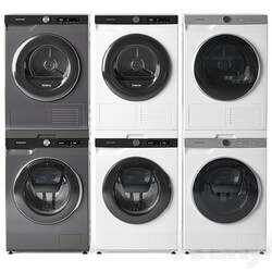 Washing machine and dryer Samsung 3D Models 