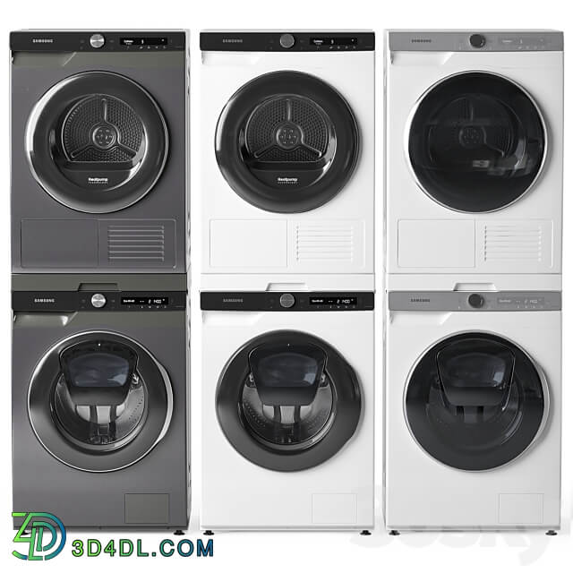 Washing machine and dryer Samsung 3D Models