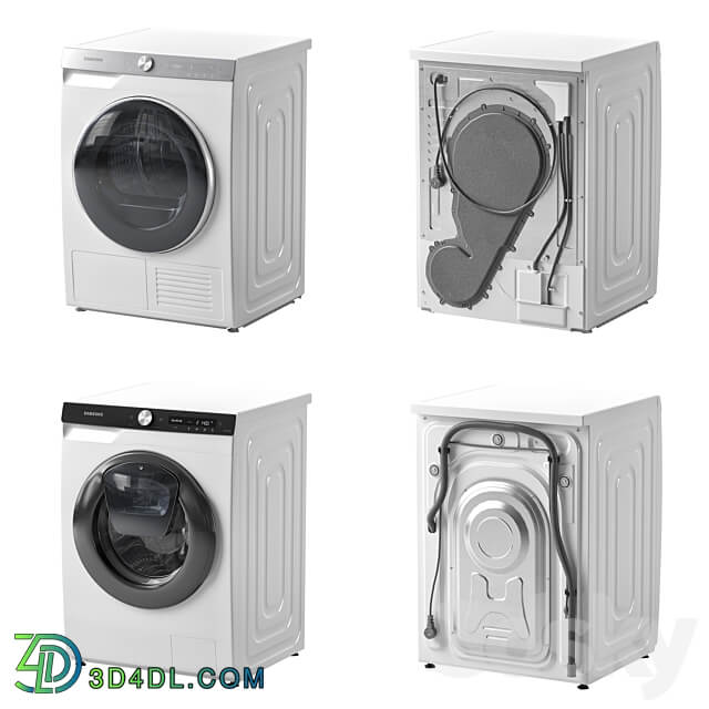 Washing machine and dryer Samsung 3D Models