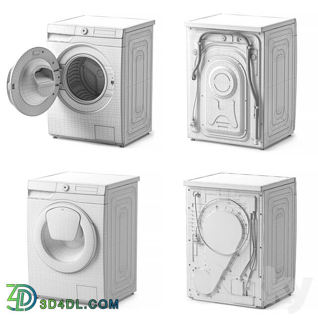 Washing machine and dryer Samsung 3D Models