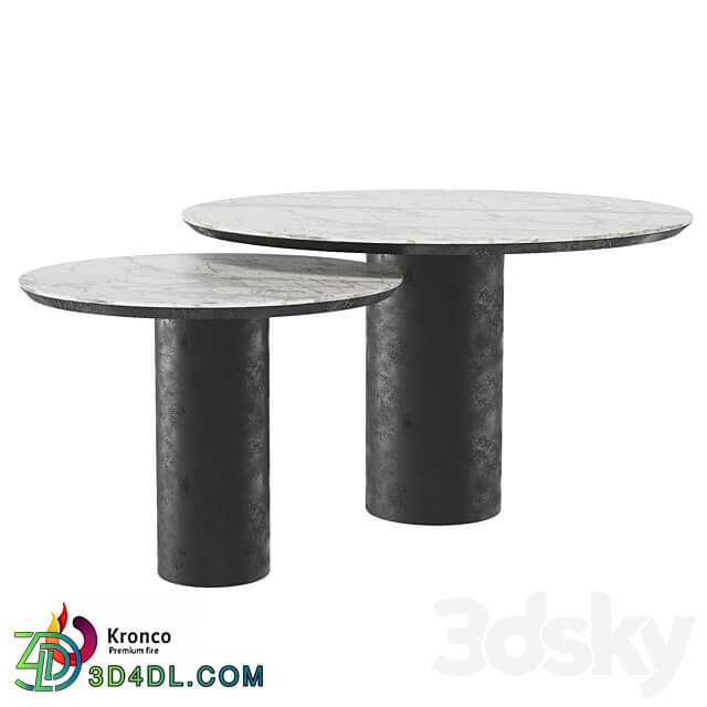 Round coffee table in Kronco Para porcelain stoneware 3D Models