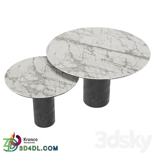 Round coffee table in Kronco Para porcelain stoneware 3D Models