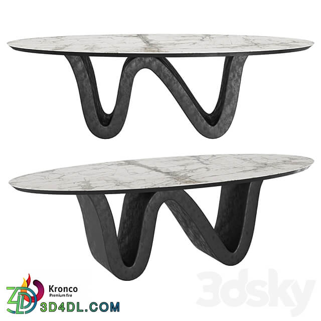 Porcelain stoneware coffee table Kronco Sam 3D Models