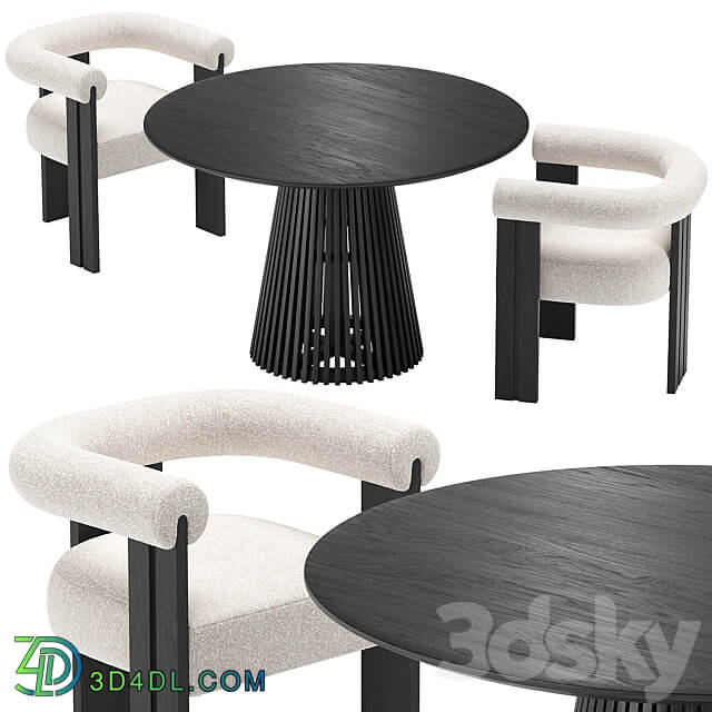 Eichholtz Percy Chair and La Forma Irune Table Table Chair 3D Models