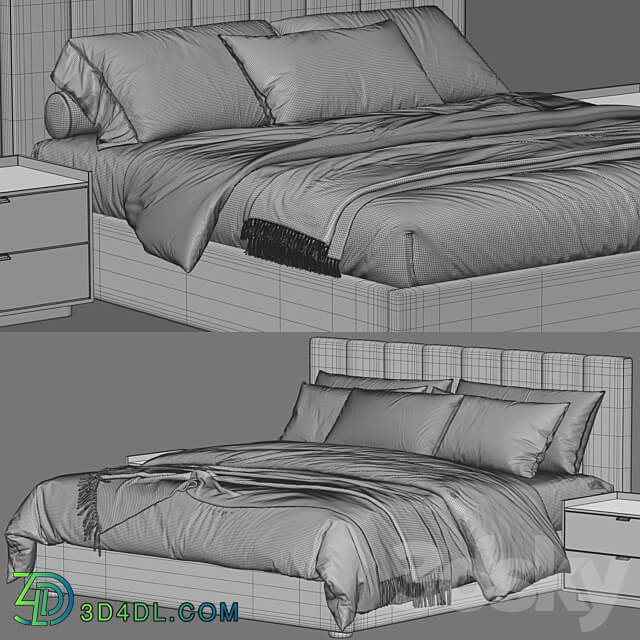 West Elm Emmett Bed Bed 3D Models