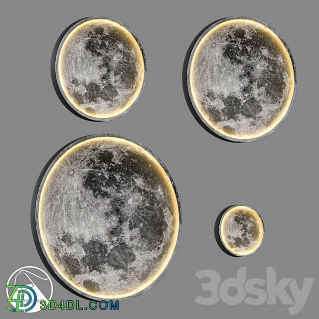 LampsShop.com B4336b Sconce Flat Moon 3D Models