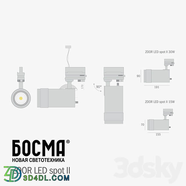 ZOOR LED spot II Bosma 3D Models