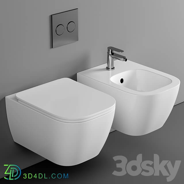 BagnoDesign Attache Rimless Wall Hung Toilet 3D Models