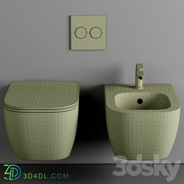 BagnoDesign Attache Rimless Wall Hung Toilet 3D Models