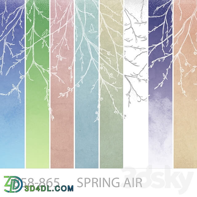Wallpapers Spring Air Designer wallpapers Panels Photowall paper Mural 3D Models