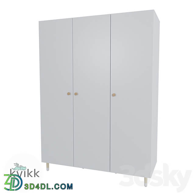 Wardrobe 3 leaf children 39 s ENKEL series Wardrobe Display cabinets 3D Models