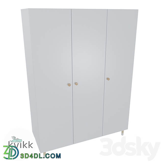 Wardrobe 3 leaf children 39 s ENKEL series Wardrobe Display cabinets 3D Models