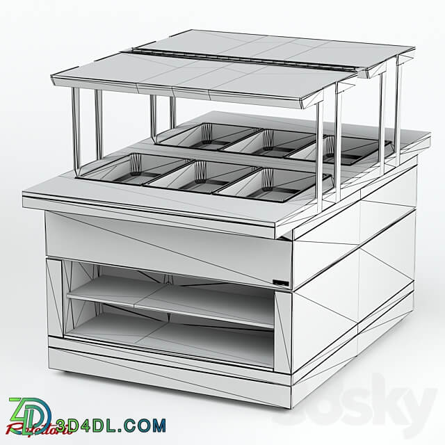 Food warmer for second courses double RBN32HST ШС 3D Models