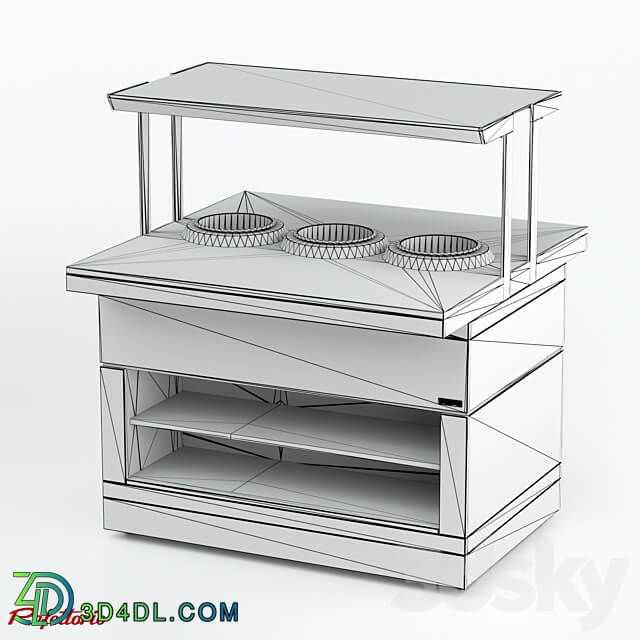 Food warmer for first courses 3 tureens 10l island RBN52HSI ШС 3D Models