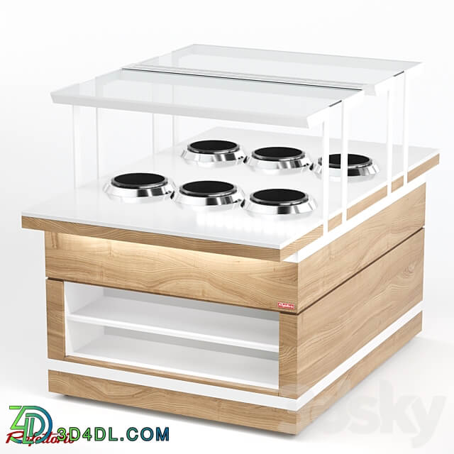 Bain marie for first courses 3 tureens 10l double RBN52HST ШС 3D Models