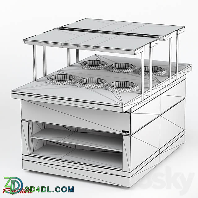 Bain marie for first courses 3 tureens 10l double RBN52HST ШС 3D Models