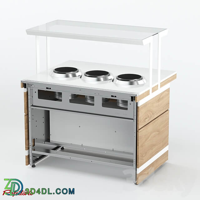 Bain marie for first courses 3 tureens 10l wall mounted RBN52HSW ШС 3D Models