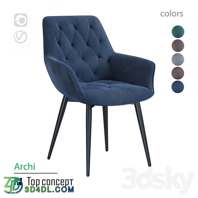 360 degree swivel chair Archi 3D Models