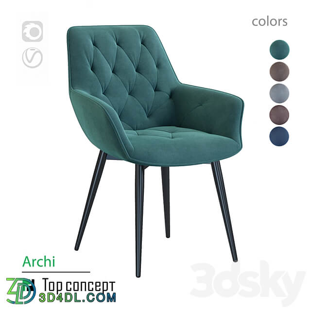 360 degree swivel chair Archi 3D Models