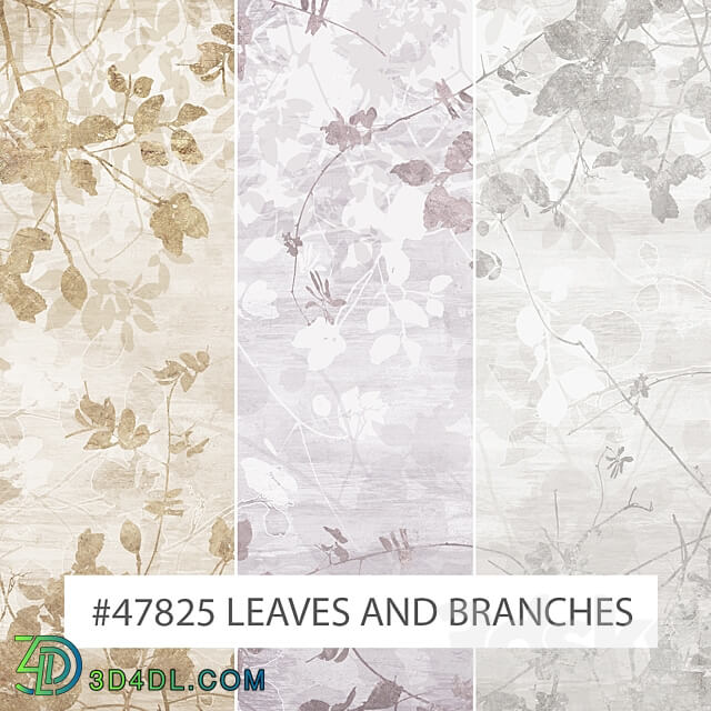 Creativille wallpapers 47825 Leaves and Branches 3D Models