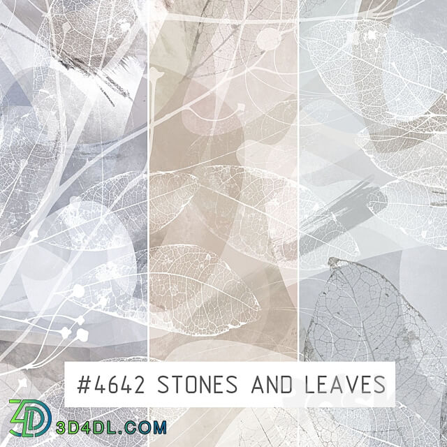 Creativille wallpapers 4642 Stones and Leaves 3D Models