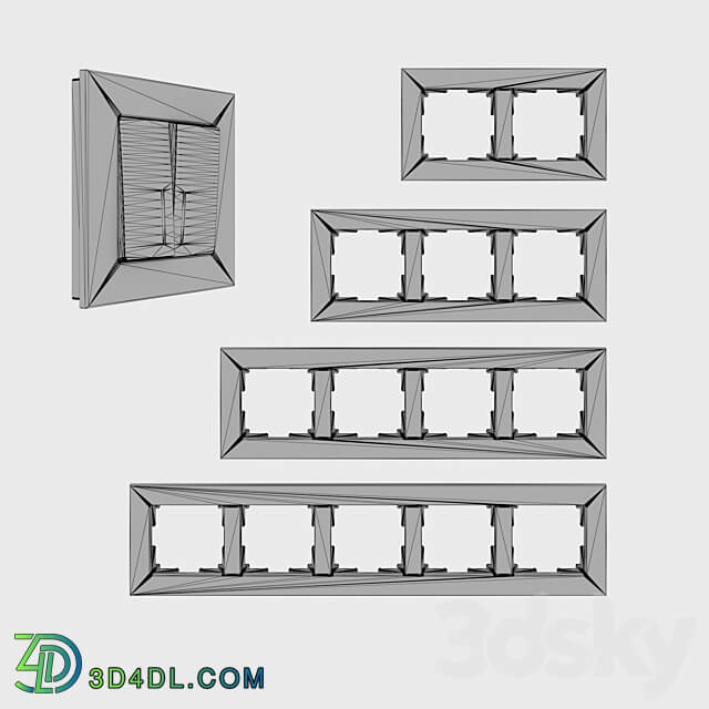 OM Glass frames for sockets and switches Werkel Favorit latte Miscellaneous 3D Models
