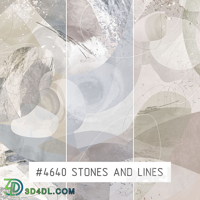 Creativille wallpapers 4640 Stones and Lines 3D Models