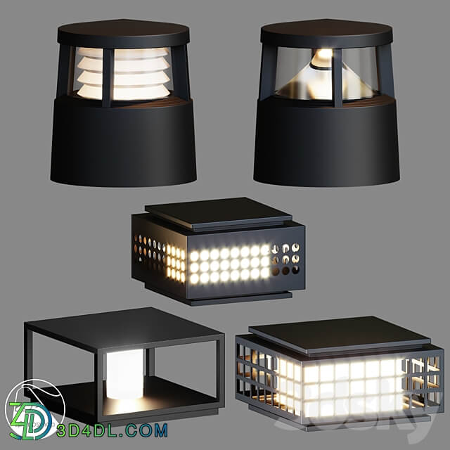 LampsShop.com UL7068 UL7075 UL7076 Street Light 3D Models