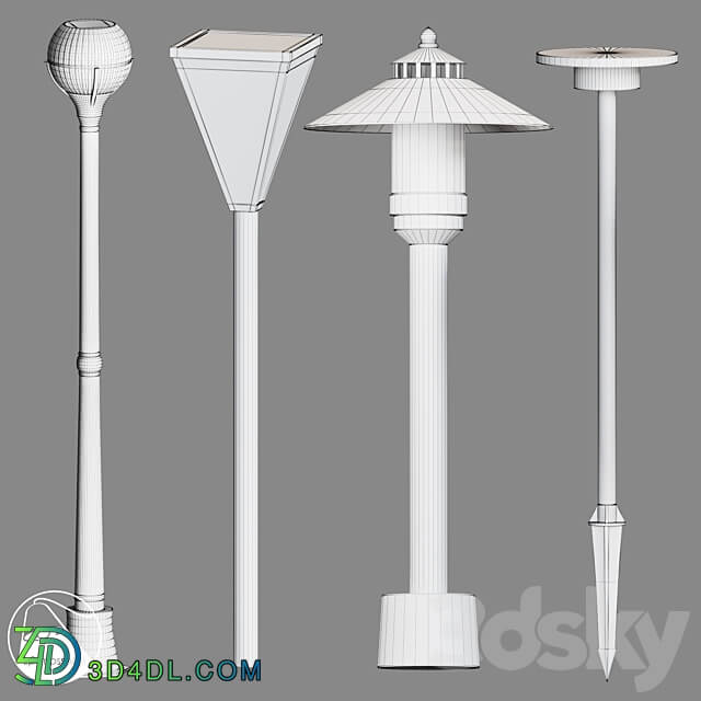 LampsShop.com UL7050 UL7051 UL7052 UL7054 Street Light 3D Models