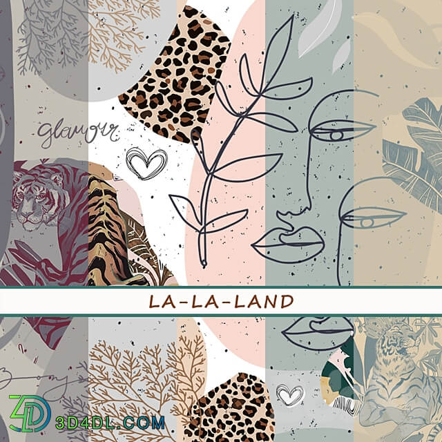 Designer wallpapers LA LA LAND pack 1 3D Models