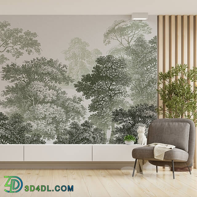 Wallpapers Forest Designer wallpapers Panels Photowall paper Frescoes 3D Models