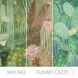 Wallpapers Funny cacti Designer wallpapers Panels Photowall paper Mural 3D Models 