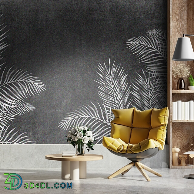Wallpapers Tropical leaves Designer wallpaper Panels Photowall paper Mural 3D Models