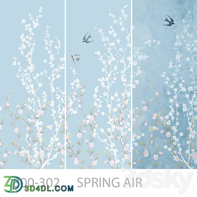 Wallpapers Spring Air Designer wallpapers Panels Photowall paper Mural 3D Models